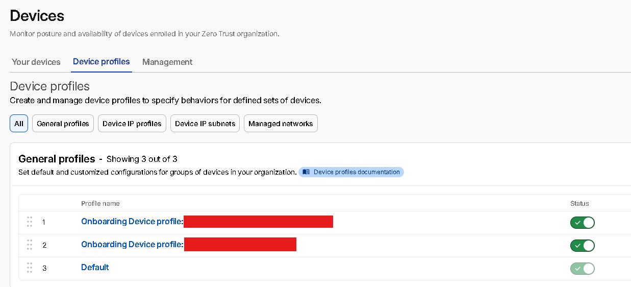 Cloudflare Zero Trust device profiles
